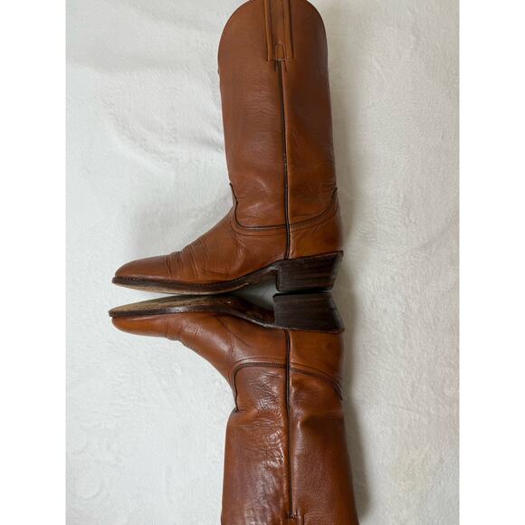 Vintage FRYE 12' Cowgirl Rodeo Boots Sz Women's 11 Brown Distressed Leather - Picture 7 of 10